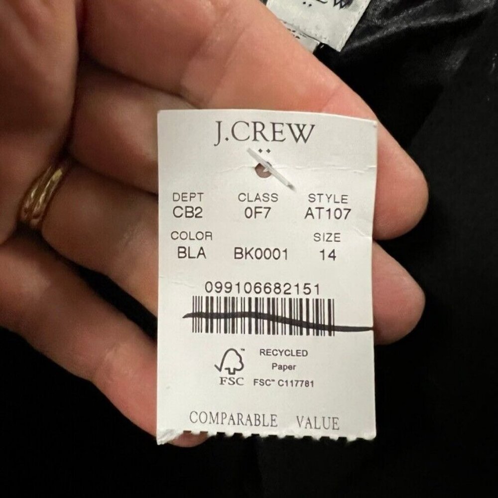 J.Crew Womens $298 Wool Blend Lady Coat Black Size 14 AT107 - Picture 6 of 7